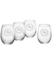Susquehanna Glass Set of 4 Perch Stemless Wine
