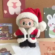 Labubu 2pc Santa Outfit-15/17cm Santa Hat + Coat Festive Labubu Christmas Outfit