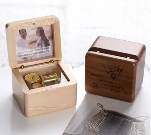音樂盒 木質照片音樂盒dy定製音盒空之城創意女孩女生