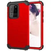 For Samsung Galaxy S20 Ultra Case, Shielding 3-Layer Cover, Red