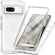 XINNI Case for Google Pixel 7a, 360 Degree Shockproof Protective Case with Integrated Screen Protector, Robust Bumper Outdoor Full Body Case, Crystal