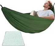 Camping Hammocks for Adults - Double Single Person Backpacking Hammock | Picnic Blanket Included Comfortable Resting Bed, Quick Setup Hangable Equipment for Hiking, Backyard, Beach