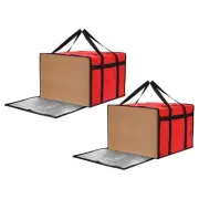 2 Pcs Pizza Bags for Carry 20"x20"x14" Insulated Bags for Carried Red/Black