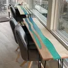 Epoxy River Table Top, Epoxy Dining Table, Walnut Wood Epoxy Table (84x24 Inch)