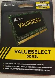 RAM CORSAIR CMSO4GX3M1C1600C11 VALUE SELECT 4GB SO-DIMM DDR3L 1600MHZ