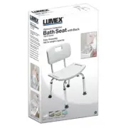 BATH SEAT W/ BACK RETAIL LUMEX, UNASSEMBLED