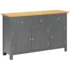 Solid Oak Wood Sideboard With 3 Drawers Cupboard Cabinet Organizer Furniture