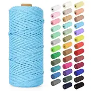 Macrame Cord 3mm x 109Yards (328Feet), Natural Cotton 3mm x 109yards Sky Blue