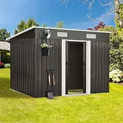 Livsip Outdoor Storage with Metal Base and Lock 2.38 x 1.31M Garden Shed