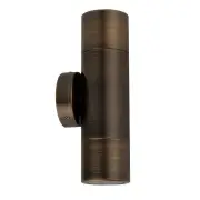 Pillar Light Up/Down GU10 Antique Brass IP65 Round Back Plate