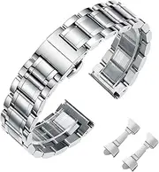 [Nixiamy] Stainless Steel Watch Bands Universal Metal Replacement Watch Straps for Men Women with Straight & Curved End 6 Sizes(14mm-24mm) 4 Colors(Gold,Sliver,Black,Gold-Silver Two Tone)