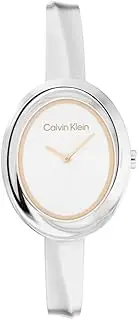 [Calvin Klein] Twisted Bezel Stainless Steel White Dial Women's Watch
