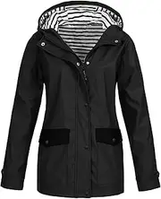 [HUCHPI] Rain Jacket Womens Waterproof With Hood Waterproof Lightweight Raincoat with Hood for Hiking Outdoor Travel Jackets