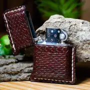 Leather Zippo lighter case. Cover for petrol lighter. Handmade.