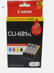 Genuine Canon CLI-681XL 681XL Value Pack 4 Inks for Pixma Printers - New Stock