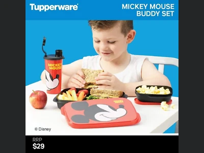 Tupperware Mickey Mouse Buddy Set - Brand New