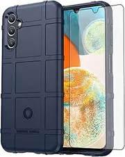 [Asuwish] Phone Case for Samsung Galaxy A14/M14 5G with Tempered Glass Screen Protector Cover and Slim Thin Hard Mobile Film Rugged TPU Cell Accessories Protective A 14 4G 14A 14M G5 Women Men Blue