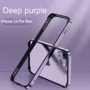 For iPhone 14 Pro Max - Hard Raised Aluminum Purple Metal BUMPER FRAME Slim Case