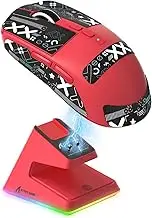 ATTACK SHARK X6 49g Superlight Wireless Gaming Mouse with Magnetic RGB Charging Dock, Ultralight Mice PixArt PAW3395 Sensor, 26000DPI, BT/2.4G/Wired Mouse, Griptape, 200Hrs Battery for Win/Mac/PC