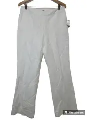 Sz 8 NWT Nine West FLARED White Linen Blend Pants Career Casual Lined Women's