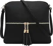 [DELUXITY] Lightweight Medium Crossbody Bag with Tassel