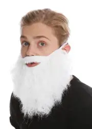 Beard Full Beard White Carnival Hipster Robber Bandit Prophet Moses God 9537B