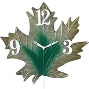 Outdoor Garden Wall Clock, Vintage Old Leaf Design Iron Art Garden Clocks Outdoor Waterproof Indoor Outdoor Decoration Outside Clock Outdoor Wall Clock Metal Sheet 8 Inches
