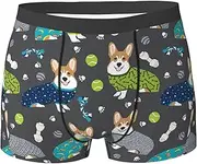 [HVTTIOR] Wearing Clothes Corgi Dogs Print Various Men Briefs Breathable Stretch Underwear Lightweight for All Day Comfort