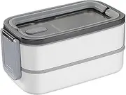 Stackable Lunch Box for Adults | Stainless Steel Insulated Lunch Box,Double-Layer Grid Design Thermal Insulation Lunch Box for School, Work Area, Park, Camping, and Picnic