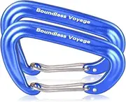 Boundless Voyage 2/6 Pack Carabiner Clip Aluminum Alloy Heavy Duty Locking D-Type Clips Light but Strong Hook Pefect for Hammocks Outdoor Camping Climbing Hiking Traveling Fishing Backpack BV1026