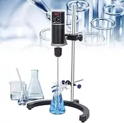 Electric Overhead Stirrer Mixer, Precision Stand Stirrer with Stirring Bar & Stand Included，LED Digital Display/1-999min Timer/100-2000RPM Adjustable Speed, Laboratory Mixer, for Chemical Industry
