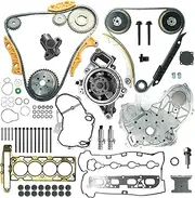 9-4201S Timing Chain Kit 2.4 Head Gasket kit Oil Pump for Chevy Equinox Malibu, for GMC Terrain, for Buick Lacrosse Regal Verano 2.2 2.4L Ecotec HS26517PT M349 w/Water Pump VCT Solenoid Actuator Gear