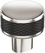 [Amerock] Esquire 1-1/4 inch (32mm) Diameter Polished Nickel/Black Bronze Cabinet Knob, BP36554PNBBR
