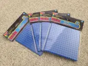 Make-It Blocks 5''x5'' Base Plate Lot of 4 BLUE - Compatible W/Lego Base Plates
