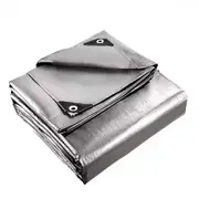 Durable Tarpaulin Waterproof Cover Shelter Camping Car Weatherproof Silver Tarp