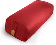 Yoga Bolster (26x10.5x5.5 in) Rectangular Bolster for Stretching Supportive Yoga Cushion for Restorative Yin Yoga Accessories Meditation Pillow Reading Pillow 100% Cotton Removable Washable Cover
