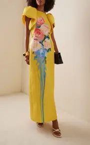 [Leo Lin] Lucinda Floral-Printed Crepe Maxi Dress