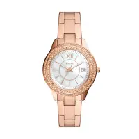 在飛比找Yahoo奇摩購物中心優惠-FOSSIL晶鑽珍珠貝殼面板玫瑰金腕錶ES5131