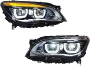 Pair Full LED Headlight Compatible For 2009-2015 BMW 7 Series F01 F02 F03 730Li 740Li 750Li M760Li Projector Head Lights Headlamp Lamp(US version,NO AFS)
