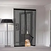 Magnetic Door Screen 96 x 250 cm Fly Nets for Doors Keeping Bug Out Hundreds of Sizes Kid and Pet Friendly Fly Nets for Living Room, Bedroom, Black