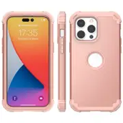 For iPhone 14 Pro Max Case, Protective Triple-layer Armour Cover, Rose Gold