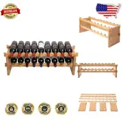 Elegant 18-Bottle Stackable Bamboo Wine Rack for Stylish Home Display