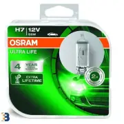 H7 Osram Ultra Life 12V 55W PX26d Headlight Bulbs 64210ULT-HCB Pack of 2
