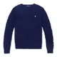 Polo Ralph Lauren RL 熱銷V領刺繡小馬羊毛麻花針織毛衣(女)-深藍色