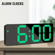 Mirror LED Alarm Clock Night Light Thermometer Digital Clock USB Charging Black