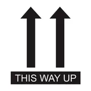 THIS WAY UP ARROW Large shipping label adhesive warning mailing sticky sticker 61x49mm