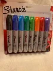 Brand New Sealed "Sharpie" Permanent Markers / Chisel Tip / 8-Counts With / Ship