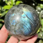 1.13LB Natural Labradorite Carved sphere quartz crystal Ball Reiki Healing 1pc