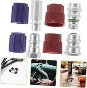 PAMINGONO 4pcs Threaded Adapter Air Conditioner Parts Conversion Adapter Air Conditioner Conversion Kit High and Low Adapter Kit Car Adapter Retrofit Fitting Adapter