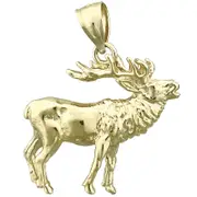 14K Gold 25MM Moose Pendant